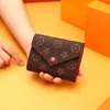 Stilista Donna Portafoglio corto Portafoglio donna Sconto scatola originale porta carte borsa da donna a quadri fiore286m
