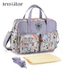 Diaper Bags Insular Style Waterproof Diaper Large Capacity Messenger Travel Multifunctional Maternity Mother Baby Stroller 230217