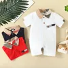 Baby Rompers Romper Summer Cotton Toddler Nyfödd jumpsuit Kort ärm ärm