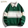 Mens Hoodies Sweatshirts Winter Korean Fashion Overized Patchwork Sweat Hoodie Fleece Keep Warm Solid Color för 230216