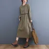 Casual Dresses 2023 New Fashion Plaid Patchwork Lace Long Sleeve Autumn Dress Cotton Linen Office Lady Work Dress Women Casual Spring Dress Z0216