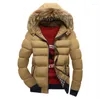 Men's Down Parkas Winter Mens Jacket With Fur Collar Patchwork Padded Hooded Coat Men Jackets FIT -30 'C Outwear Asia Size M-4XL