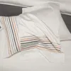 Solid Color Hotel Bedding Set Luxury 4PCS Egyptian Cotton Stripe Embroidery Duvet Cover Bed Sheet Pillowcases White Bedclothes Home Textile Queen King Size