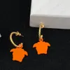 Orecchini alla moda Arancione Low-key Luxury Charm Designer Simple Earing for Man Womens