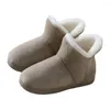 Pantoufles 1 paire peluche Ultra doux antidérapant garder au chaud polaire corail Slip-on Couple bottes d'hiver pour chambre à coucher