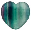 Bolsas de joias Tumbeelluwa Fluorite natural Puff Heart Hearking Crystal Palm Stone Chakra Reiki 0,9 ''