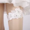 Giarrettiere da sposa in pizzo bianco Giarrettiera da ballo elasticizzata con perle Gambe da sposa da sposa Giarrettiera Set Anello da coscia sexy per le donne Abito da sposa Party CL1859