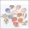 Charms 35X25X7Mm Water Drop Shape Natural Stone Pendant Diy For Druzy Necklace Or Jewelry Making Delivery Findings Components Dhsdz