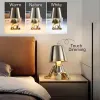 Lámpara LED nórdica de hierro para mesa, lámpara decorativa con Sensor táctil, luz de escritorio inalámbrica, lámpara de mesa recargable para dormitorio