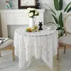 Table Cloth Lace Hollow Out Flower Tablecloth Round European Style Dining Coffee Bar Decoration Insulation Nappe De Mantel Mesa