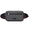 Män läderväskor unisex män kvinnor läder sport löpare Fanny Pack Belly midja Bum Bag Fitness Running Belt Jogging Pouch Back Grid2784