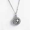 Pendant Necklaces 2023 Antique Silver Color 16mm Lava Stone Essential Oil Diffuse Necklace For Jewelry