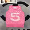 Camisola de letras completas Regata Feminina Clássica Designer T-shirt Para Mulheres Verão Tricot Blusas Roupas