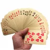 Jogos de cartas originais à prova dwaterproof água luxo 24 k banhado a ouro pôquer premium fosco cartas de jogar de plástico para coleção de presentes drop dh1fh