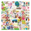 50 pièces joyeux pâques oeuf lapin autocollants Kawaii mignon dessin animé drôle lapin animaux décalcomanies pour enfants cadeau bouteilles d'eau ordinateur portable ordinateur portable voiture vélo décalcomanie bagages bricolage autocollant