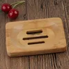 Partihandel 300st Natural Tood Bamboo Soap Dish Wood Soap Magasinhållare Lagring Tvål Rack Plattan Box Behållare för badrum för badduschplatta