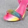 Sandals Size 42 Fashion High Heel 2023 Лето -хрустальный ремешок с открытым ножом.