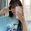 Damen-T-Shirts, Harajuku-Shirt, handbemaltes Graffiti-Cartoon-Tier-Kawaii-T-Shirt für Mädchen, süße koreanische Kleidung, ästhetischer weiblicher Sommer