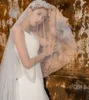 V114 Pearl Veil med 2 Tiers Bridal Veil Cathedral White Ivory Wedding Veil med pärlor Brudslöjor täcker ansikte