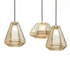 Pendant Lamps Postmodern Led Light Dining Room Lighting Living Creative Iron Design Industrial Luminaire Gold Luster