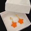 Modische Ohrringe in Orange, zurückhaltender Luxus-Charm-Designer, schlichte Ohrringe für Damen und Herren