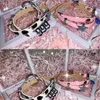 Choker Fashion Japanese Y2K Harajuku smycken Millennium Grunge Star Cross Eesthetic Rhinestone Pink Leather Necklace Chocker Trendy