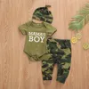 Pyjama né bébé fille garçon vêtements maman énonciations haut imprimé t-shirt Camouflage pantalon chapeaux barboteuse tenue ensemble 230217