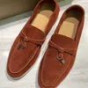 イタリアのデザイナーシューズLOROPIANA LP LEFU SHOSE WOMINS'S SUMMER SHOES LEASING LAZY SHOSE BRITISH STYLISH STYLESH STYLE SENGINE LEATHER PEAS SHOSE WOMEN'Sシングルシューズコンフォートフラット8Y2F