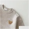 Vêtements Ensembles Automne Enfants Vêtements Pour Filles Enfants Garçons Style Coréen 26Y Coton Bébé Survêtement 2pcs Sweat-Shirt Bébé 220218 Drop Dh2Df