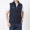 Men's Vests Male Outdoor Leisure Fishing Pography Vest Jacket Loose Multipocket Spring and Autumn Mens Tooling Large Size Waistcoat Tops 230217
