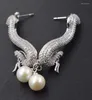 Cadenas blancas casi redondas 10-11mm collar de perlas de agua dulce pendientes cierre Dargon 18 pulgadas cuentas al por mayor naturaleza FPPJ mujer