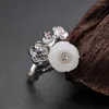 Cluster Rings FNJ Hetian Jade Flower Ring 925 Silver Black Fashion Original S925 Sterling for Women smycken Justerbar storlek