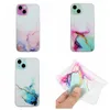 Custodie in TPU morbido in marmo di lusso per Iphone 15 14 Plus 13 Pro Max 12 Mini 11 XR XS X 8 7 SE2 6 Pietra di granito naturale Colorato Trasparente Moda Donna Donna Foro sottile Cover posteriore del telefono