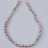 Chains 7-8mm White Pink Purple Rice Shape Freshwater Pearl Strand For Women Jewelry Making