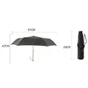Parapluies 110g portable trois pliant hommes affaires coupe-vent noir anti-uv imperméable femme voyage japonais parasol 230217