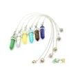 Charms Dowsing Pendum Quartz Hexagonal Shape Natural Stone Crystal Reiki Healing Pende Pendant Pendums For Dowsin Sport1 Drop Delive Dhcyb