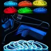 Gece ışıkları 1m/3m/5m araba iç led dekoratif lamba el kablolama neon şerit otomatik diy esnek ortam ışığı usb