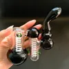 Thick Glass Pipes Mini hammer Heavy Glass Bubbler handle spoon oil burner smoking pipe for dry herb