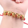 Braccialetti con ciondoli Bracciale con cordino rosso da 1 pezzo per l'anno della tigre Versione coreana Regalo delle cinque fortune intrecciato a mano