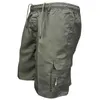 Mäns shorts 2022 Summer Cotton Cargo Shorts Men's Loose Work Casual Outdoor Military Short Pants Multi Pocket Hot Breeches Z0216