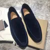 Men's Casual Shoes Loafers Top Designer British Style Classic Comfortable Suede Black Blue Brown One Foot Stirrup Leather Flats Luxury Business Formal Driving Shoes