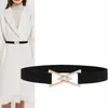 Belts Brand High-quality Designer Triangle To Buckle Waist Seal Fashion Dress Coat Women Belt Elastic Thin Gold Chain BeltBelts