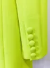 Dames pakken blazers hoogwaardige est mode designer jas vrouwen sterke schouder dubbele borsten lange blazer fluoresceïne 230216