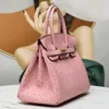 Designer Ostrich Platinum Borse Designer Cestbau Borsa 25cm30 Bag di celebrità femminile qualsiasi stile vera pelle