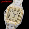 Armbandsur Luxury Custom Bling Iced Out Watches White Gold Plated Moiss Anite Diamond Watchess 5a High Quality Replication Mechanical Aylv