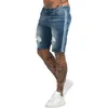 Herr shorts gingtto jeans män denim shorts mager korta byxor jean shorts för män elastisk midja smal fit streetwear stretch dropshipping z0216