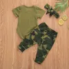 Pyjamas Born Baby Girl Boy Clothes Mommy Sayings Top Tryckt Tshirt Camouflage Pantshats Romper Outfit Set 230217