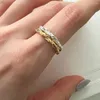 Wedding Rings Boheemse twist -ketens voor vrouwen mannen Lover Koreaanse geometrische vinger sieraden Valentijnsdag Gift