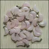 Charms Pietra naturale Croce Cuore Rosa Luna Quarzo Guarigione Pendenti Collana fai da te Accessori per gioielli Fare risultati di consegna a goccia Com Dhabm