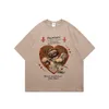 Damen T-Shirt Herren und Damen American Retro Angel Love Print Sommer Lang Samt Baumwolle Tide Marke Paar Kurzarm T-Shirt
